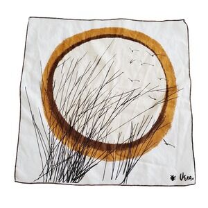 Vera Neumann Vintage Linen Napkins Set‎ of 4 Sun Seagrass Birds MCM Mid Century